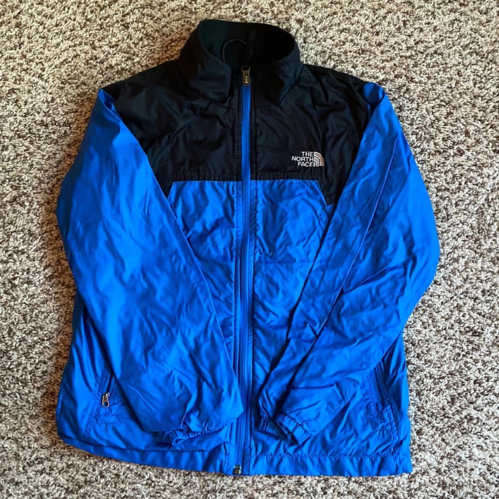 North Face boys windbreaker fleece lined excellent Size M nylon full zip